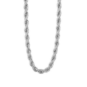 INOX MENS STAINLESS STEEL 3.7MM SILK ROPE 22" CHAIN