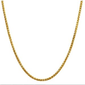 INOX MENS GOLD-TONE STAINLESS STEEL 4MM 22" WHEAT CHAIN