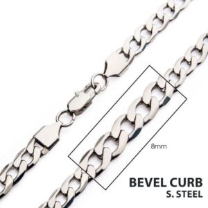 INOX MENS STAINLESS STEEL 8MM 22" CURB CHAIN