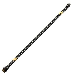 INOX STAINLESS STEEL MENS BLACK STAINLESS STEEL GOLD-TONE BLACK SAPPHIRE CUBAN LINK BRACELET