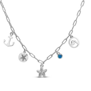 STERLING SILVER SWISH "MAKE A WISH UPON A STAR FISH" CHARM NECKLACE