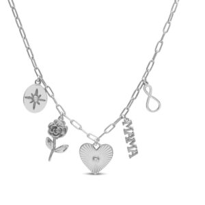 STERLING SILVER SWISH "#1 TO EVERYONE- MAMA" CHARM NECKLACE