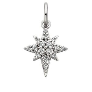 STERLING SILVER WHITE TOPAZ STAR-BURST CHARM