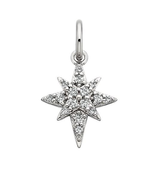 STERLING SILVER WHITE TOPAZ STAR-BURST CHARM
