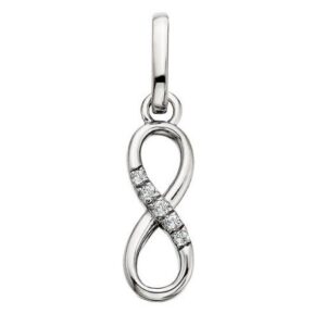 STERLING SILVER WHITE TOPAZ INFINITY CHARM