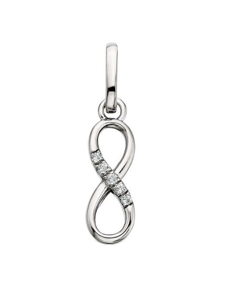 STERLING SILVER WHITE TOPAZ INFINITY CHARM