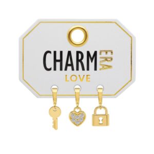 STERLING SILVER GOLD-TONE "LOVE" 3-PACK CHARM SET