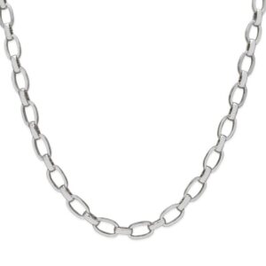 STERLING SILVER OVAL FLAT LINK NECKLACE