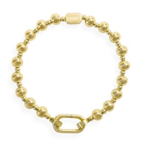 Ladies Sterling Silver Gold-Tone Stia Beaded Stretch Bracelet