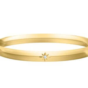 14K GOLD FILLED .01 CTTW DIAMOND STAR BURST HINGED BABY BANGLE BRACELET