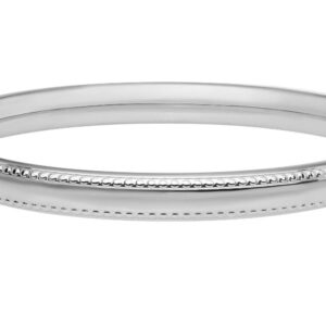 STERLING SILVER BEADED EDGE HINGED BABY BANGLE BRACELET