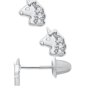 SS CZ UNICORN BABY STUD EARRINGS