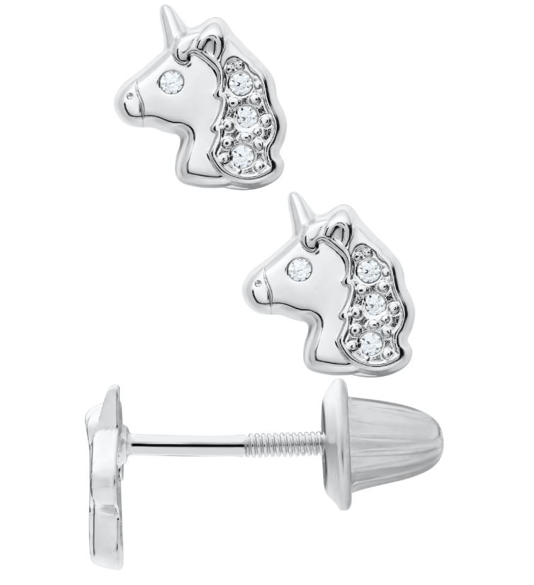 SS CZ UNICORN BABY STUD EARRINGS