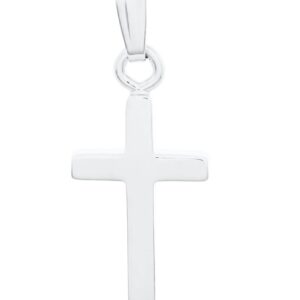 SS HIGH POLISH BABY CROSS 15" CABLE CHAIN NECKLACE