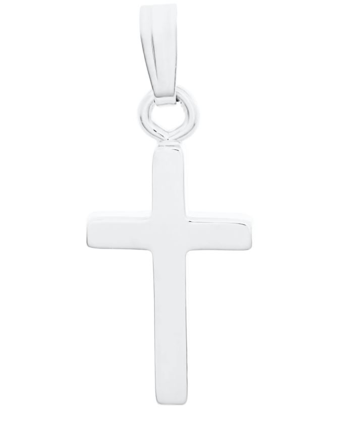 SS HIGH POLISH BABY CROSS 15" CABLE CHAIN NECKLACE
