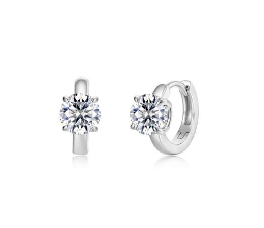 LAFONN SS 2.06CTTW SIMULATED DIAMOND ROUND BRILLIANT CUT FLOATING HUGGIE HOOPS