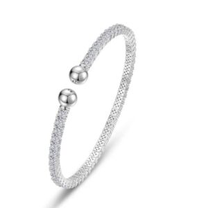 LAFONNSS 6.27CTTW SIMULATED DIAMOND TENNIS CUFF BRACELET