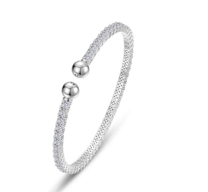 LAFONNSS 6.27CTTW SIMULATED DIAMOND TENNIS CUFF BRACELET