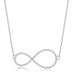 SS .14 CTTW DIAMOND INFINITY STATIONARY NECKLACE