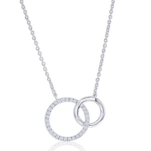 SS .06 CTTW DIAMOND DOUBLE CIRCLE NECKLACE 18"