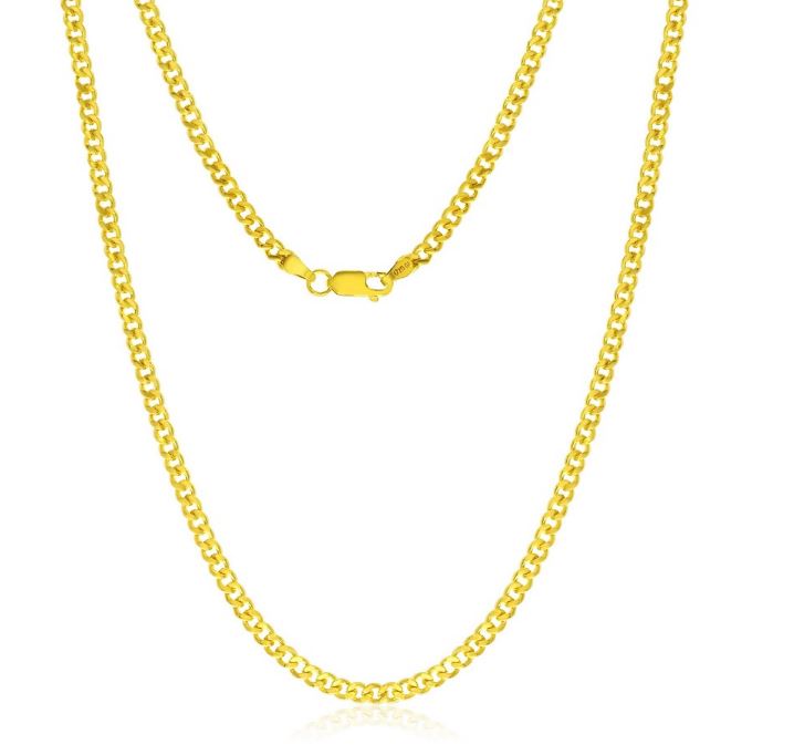 14KY GOLD-FILLED WATER RESISTANT CUBAN CHAIN 24"
