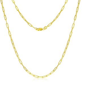 14KY GOLD FILLED WATER RESISTANT PAPERCLIP CHAIN 16"