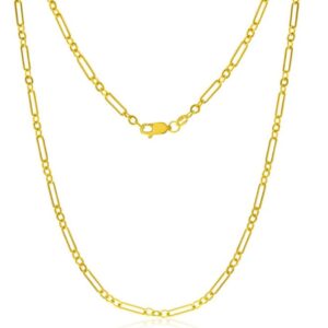 14KY GOLD FILLED WATER RESISTANT ALT PAPERCLIP CHAIN 18"