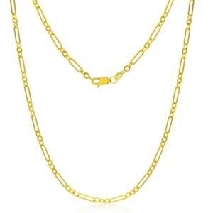14KY GOLD FILLED WATER RESISTANT ALT PAPERCLIP CHAIN 22"