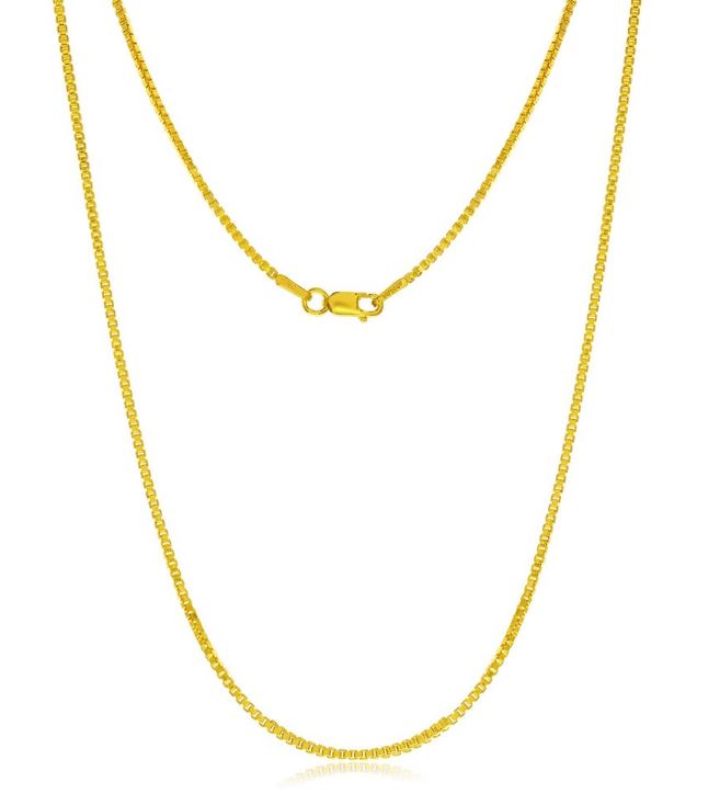 14KY GOLD-FILLED WATER RESISTANT BOX CHAIN 16"
