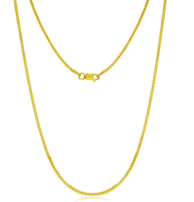 14KY GOLD-FILLED WATER RESISTANT BOX CHAIN 20"