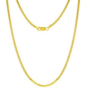 14KY GOLD FILLED WATER RESISTANT ROUND BOX CHAIN 20"