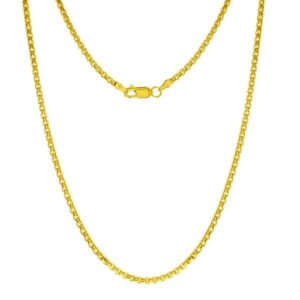 14KY GOLD FILLED WATER RESISTANT ROUND BOX CHAIN 24"