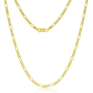 14KY GOLD-FILLED WATER RESISTANT FIGARO CHAIN 18"
