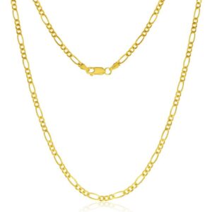 14kY GOLD-FILLED WATER RESISTANT FIGARO CHAIN 20"