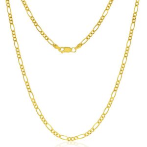 14KY GOLD-FILLED WATER RESISTANT FIGARO CHAIN 22"