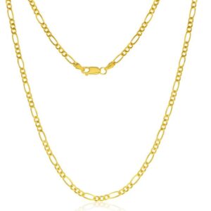 14K GOLD-FILLED WATER RESISTANT FIGARO CHAIN 24"