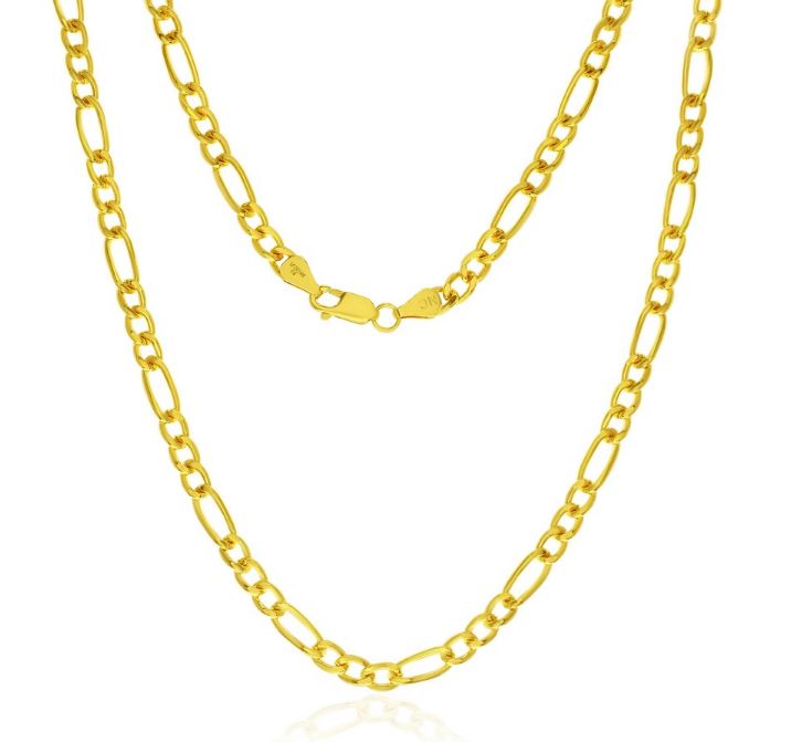14KY GOLD-FILLED WATER RESISTANT FIGARO CHAIN 24"