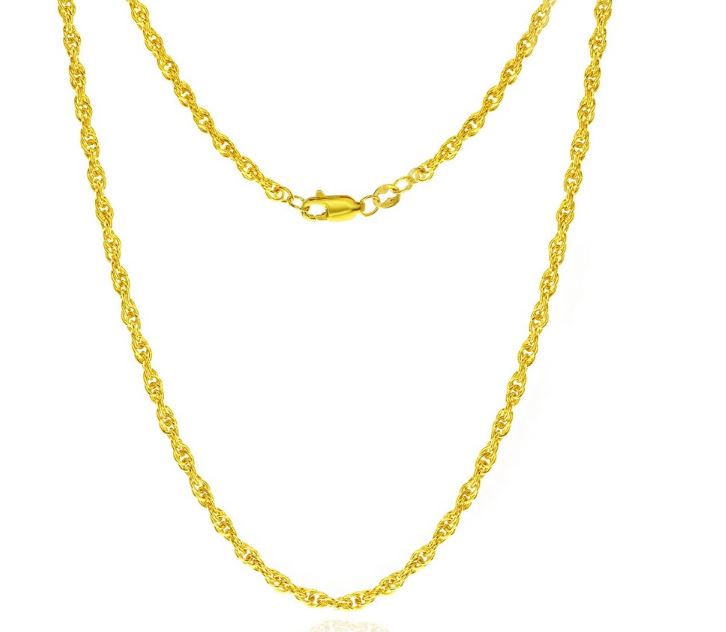 14KY GOLD-FILLED WATER RESISTANT ROPE CHAIN 18"