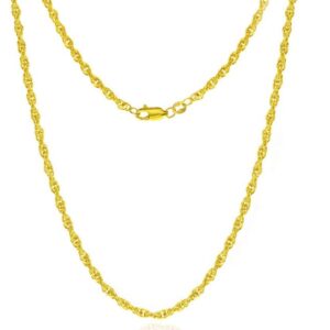 14KY GOLD-FILLED WATER RESISTANT ROPE CHAIN 22"