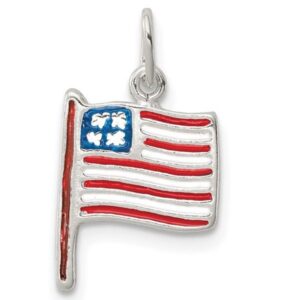 SS ENAMELED AMERICAN FLAG PENDANT