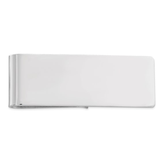 Stainless Steel Rhodium Plated High Polish Money Clip