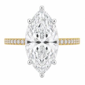 14KY 3.75CT 1,1.5-4,5 LAB GROWN MARQUIS 38=.37CTTW 1,1.5-4,5 6-PRONG ENGAGEMENT RING