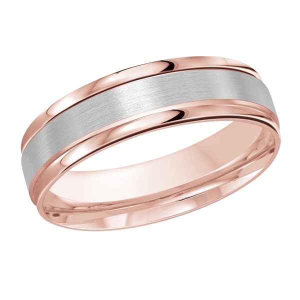 MALO Bands 14K RG/W SATIN FINISH SIZE 10.5