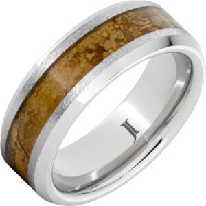 JEWELRY INNOVATIONS 8MM SERINIUM BEV 4MM NAT CIGAR BAND SZ10