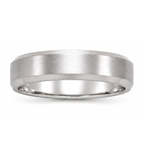 JEWELRY INNOVATIONS TITANIUM 6MM BEVEL EDGE SATIN BAND