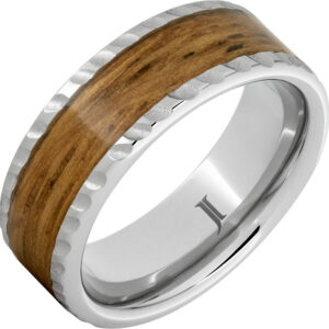 JEWELRY INNOVATIONS SERINIUM 8MM NOTCHED EDGE BARREL AGED BOURBON SZ
