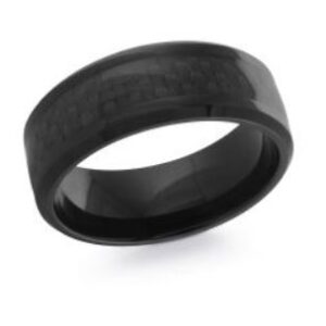MALO Bands GENTS 8MM BLACK CARBON FIBER COBALT BAND