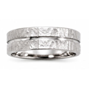 JEWELRY INNOVATIONS GENTS 8MM SERINIUM GRID MOON BAND