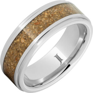 JEWELRY INNOVATIONS 8MM SERINIUM 4MM BRWN DINO BONE BAND SZ 11