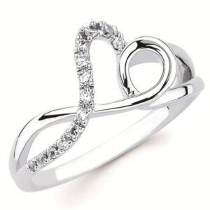 OSTBYE 14K W .13 CTTW DIAMOND HEART RING